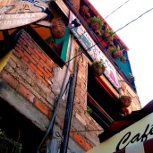 Coffee spot. Sayulita is painted in brilliant colors.